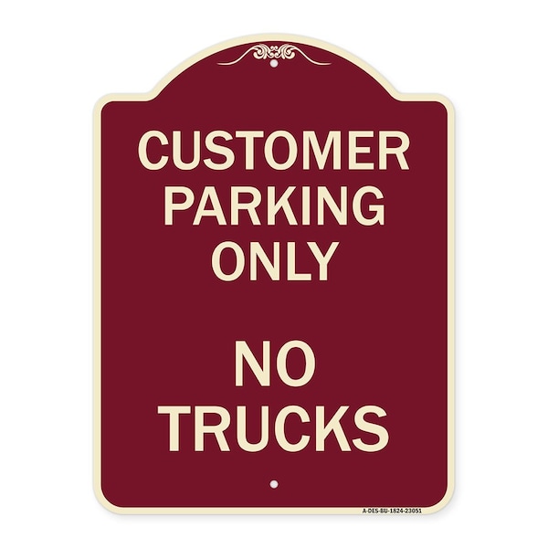 Signmission Reserved Parking Customer Parking No Trucks Heavy-Gauge Aluminum Sign, 24" x 18", BU-1824-23051 A-DES-BU-1824-23051 - main